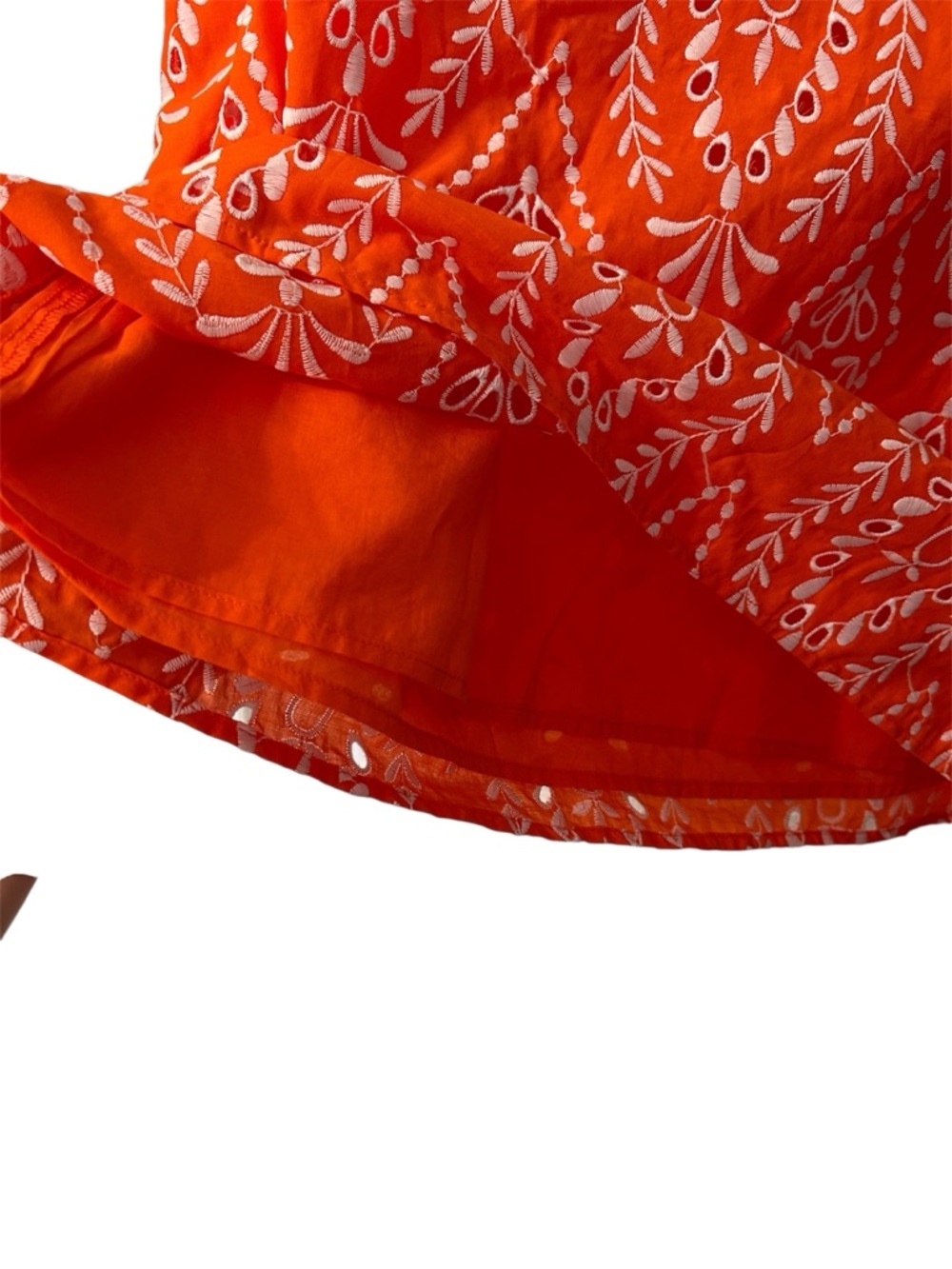 Ann Taylor Embroidered Orange Boho Sleeveless Cotton Top Size Medium NWT - Picture 5 of 7